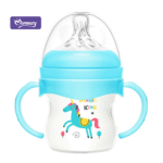 Momeasy Wide Neck PP Feeding Bottle with Anti-Colic Nipple, 120ml/4oz