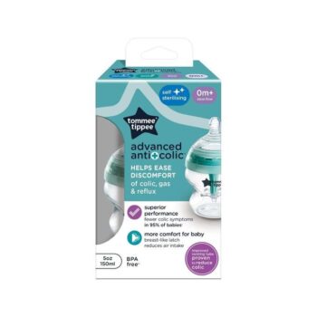 Tommee Tippee Natural Start Anti-Colic Slow Flow Feeding Bottle 150ml Blue Age- Newborn & Above