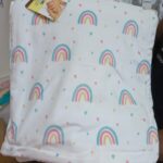 Rainbow-themed baby shawl