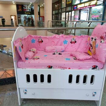 Baby MDF Bed With Mattress and Cot Bumper