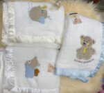 Warm Baby Shawl With Colored Binding