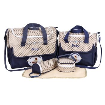 5 in 1 Baby Diaper Bag- Navy Blue