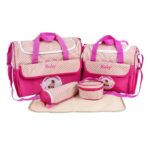 5 in 1 Baby Diaper Bag- Pink