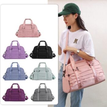 BMN Water-Repellent Pleated Travel Bag With a Removable Shoulder Strap