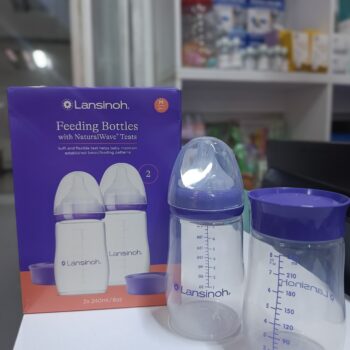 160ml Lansinoh Feeding Bottles with NaturalWave Teats