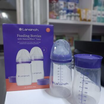 240ml Lansinoh Feeding Bottles with NaturalWave Teats