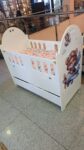 2 by 4 Ft MDF Baby Cot with 3 inch mattress