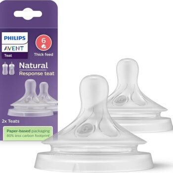 Philips Avent Natural Response Bottle Teat - 2 x Baby Bottle Flow 6 Teats for Babies Aged 6+ Months, BPA Free (Model SCY966/02)